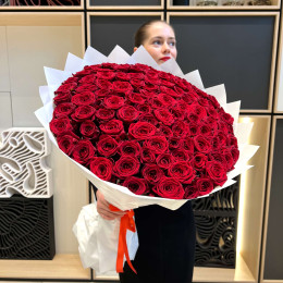 101 красная роза (70 см)